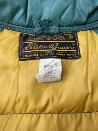 Vintage Eddie Bauer Puffer Jacket Size Small Green Insulated