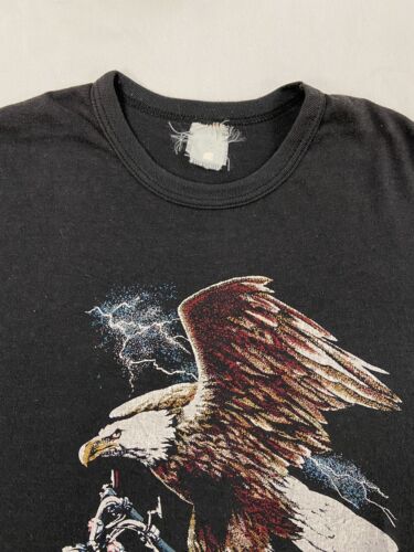 Vintage Harley Davidson Eagle Motorcycle 3D Emblem T-Shirt Size Small 1985 80s