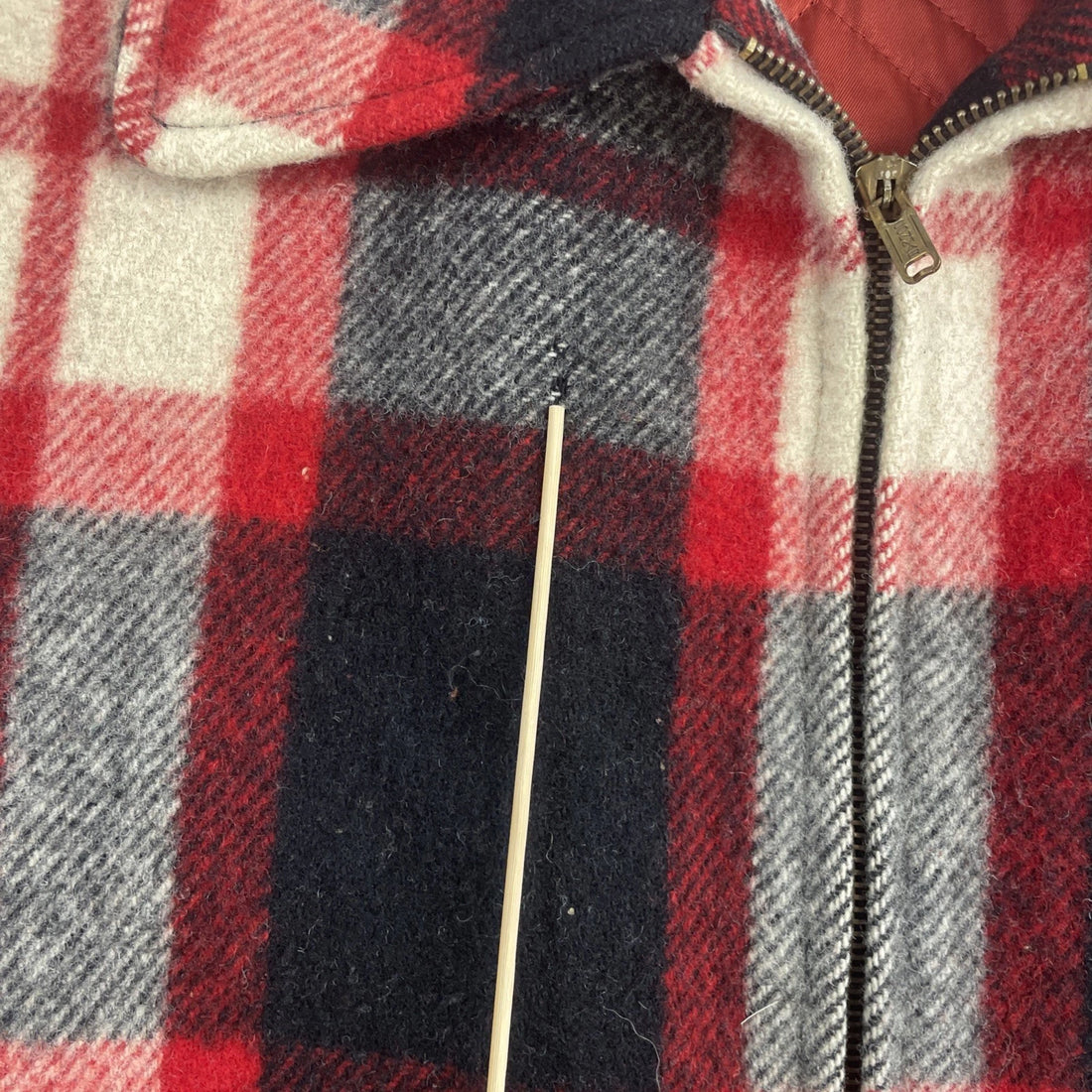 Vintage Wool Parka Coat Jacket Size Large Plaid Conmar Zip