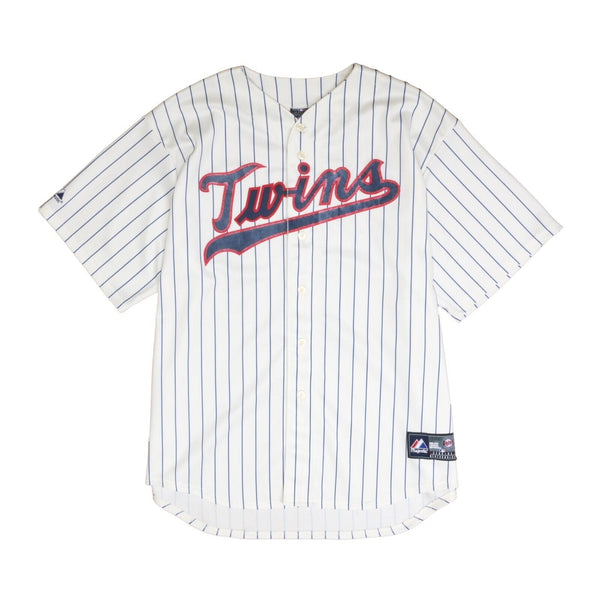 Majestic, Shirts, Majestic Baseball Minnesota Twins White Pinstripe Men  3xl Blank Jersey Sewn New