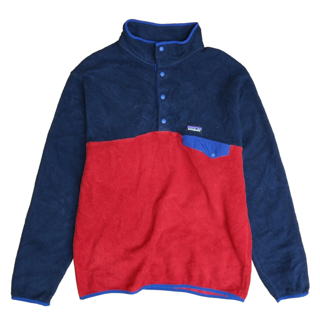 Patagonia Synchilla Snap-T Fleece Jacket Size Large Red Blue