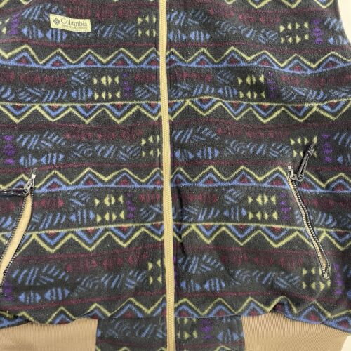 Vintage Columbia Aztec Fleece Vest Jacket Size XL Reversible