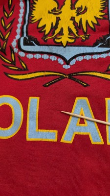 Vintage University Poland Crest Crewneck Sweatshirt Size Large 90s