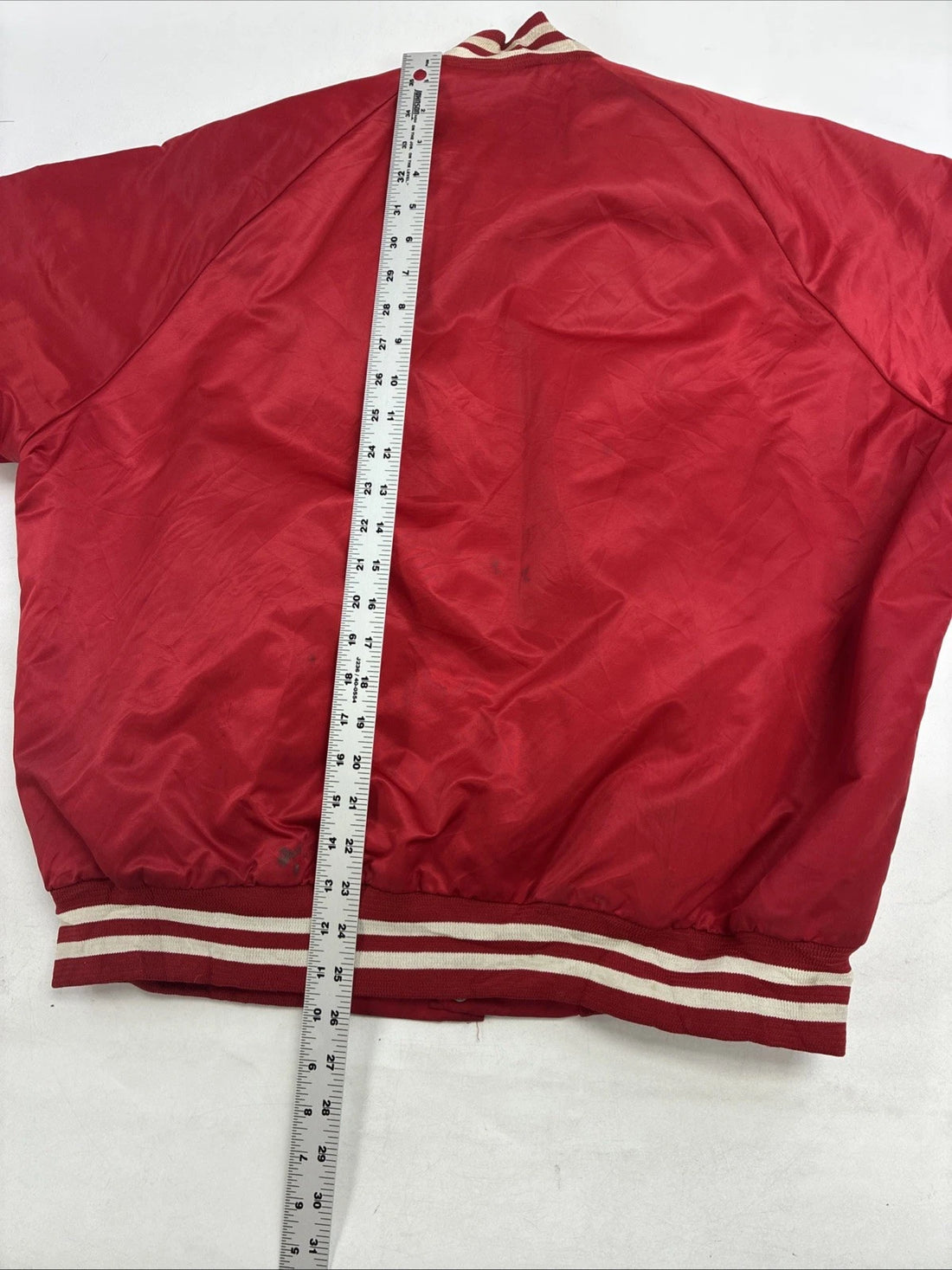 Vintage Detroit Red Wings Chalk Line Satin Bomber Jacket Size XL NHL