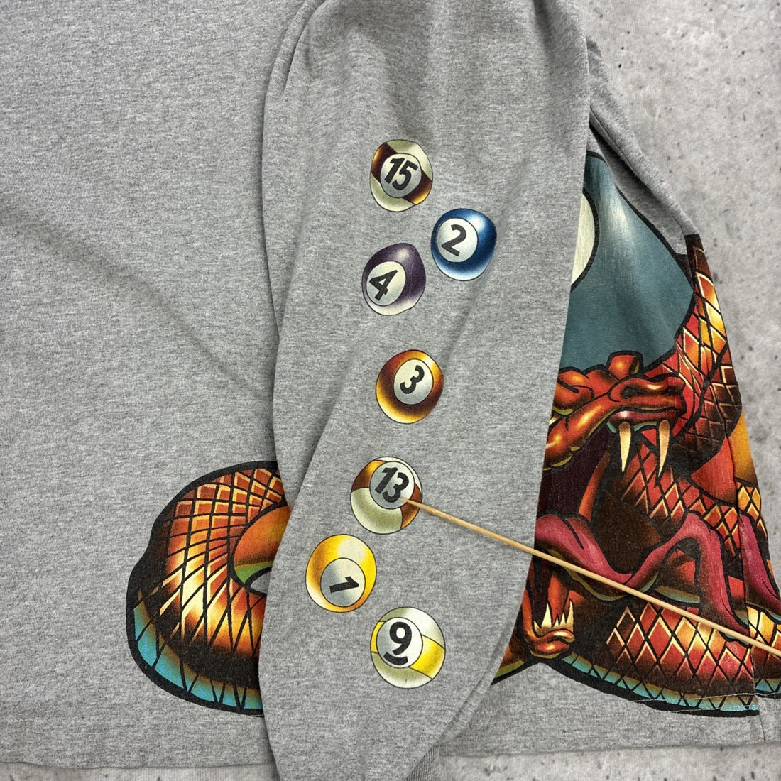 Vintage JNCO Jeans 8 Ball Snake Long Sleeve T-Shirt Size 2XL Y2K