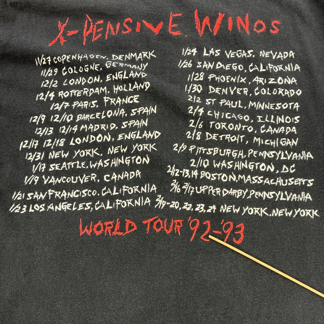 Vintage Main Offender X-Pensive Winos Brockum Band T-Shirt Size Large 1992 90s