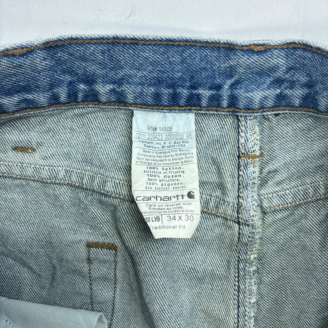 Carhartt Work Denim Jeans Pants Size 34 X 30 Blue