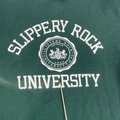 Vintage Slippery Rock University Crewneck Sweatshirt Size XL Green