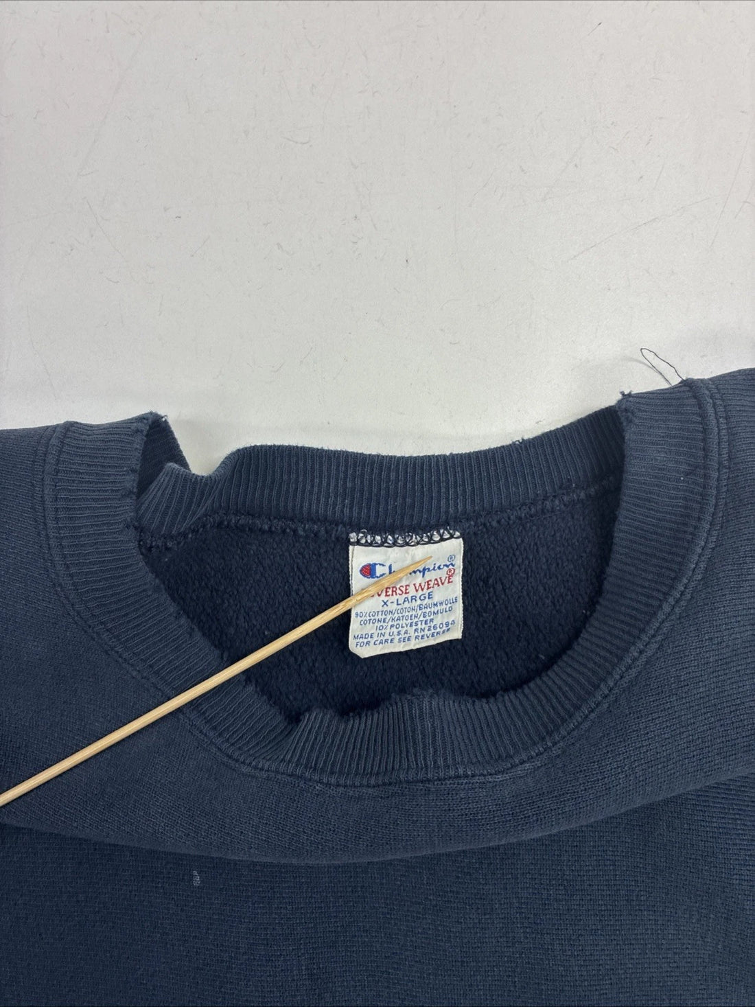 Vintage Champion Reverse Weave Spell Out Sweatshirt Size XL Blue 90s
