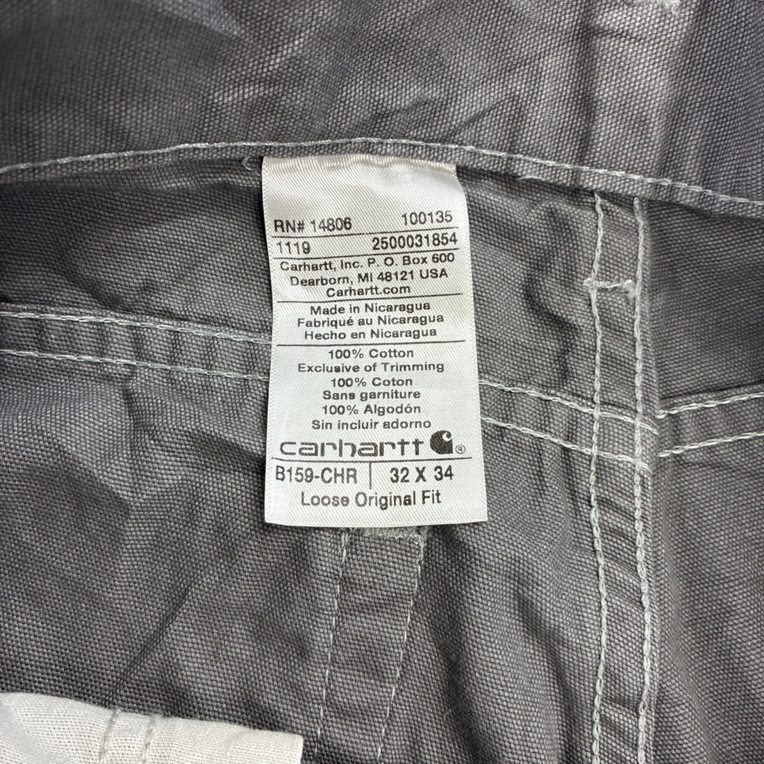 Carhartt Carpenter Work Pants Size 32 X 34 Gray