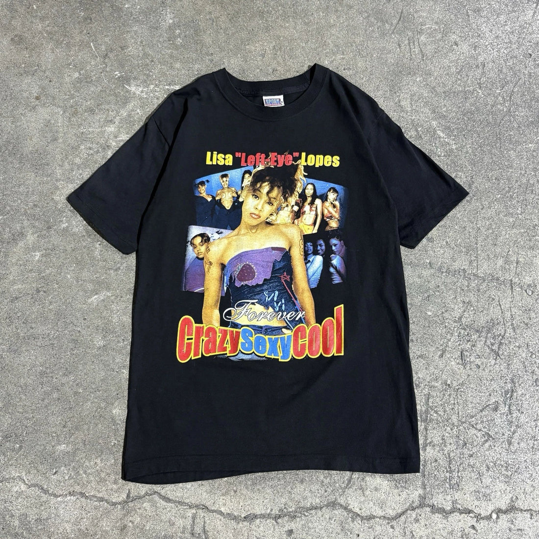 Vintage Lisa Left Eye Lopes Forever Crazy Sexy Cool Memorial Rap T-Shirt Large