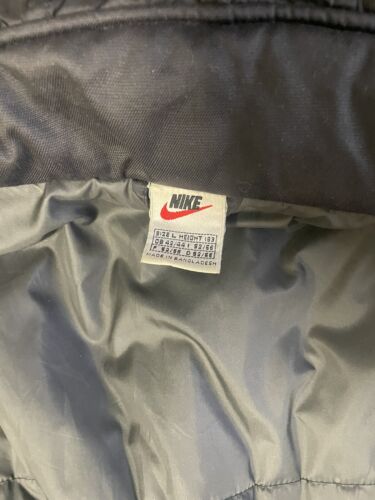 Vintage Nike Insulated Jacket Size Large 90s Gray Tag Black Hooded