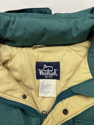 Vintage Woolrich Field Coat Jacket Size XL Green Insulated 70s 80s