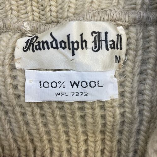 Vintage Randolph Hall Wool Knit Cowichan Sweater Size Medium Aztec Western