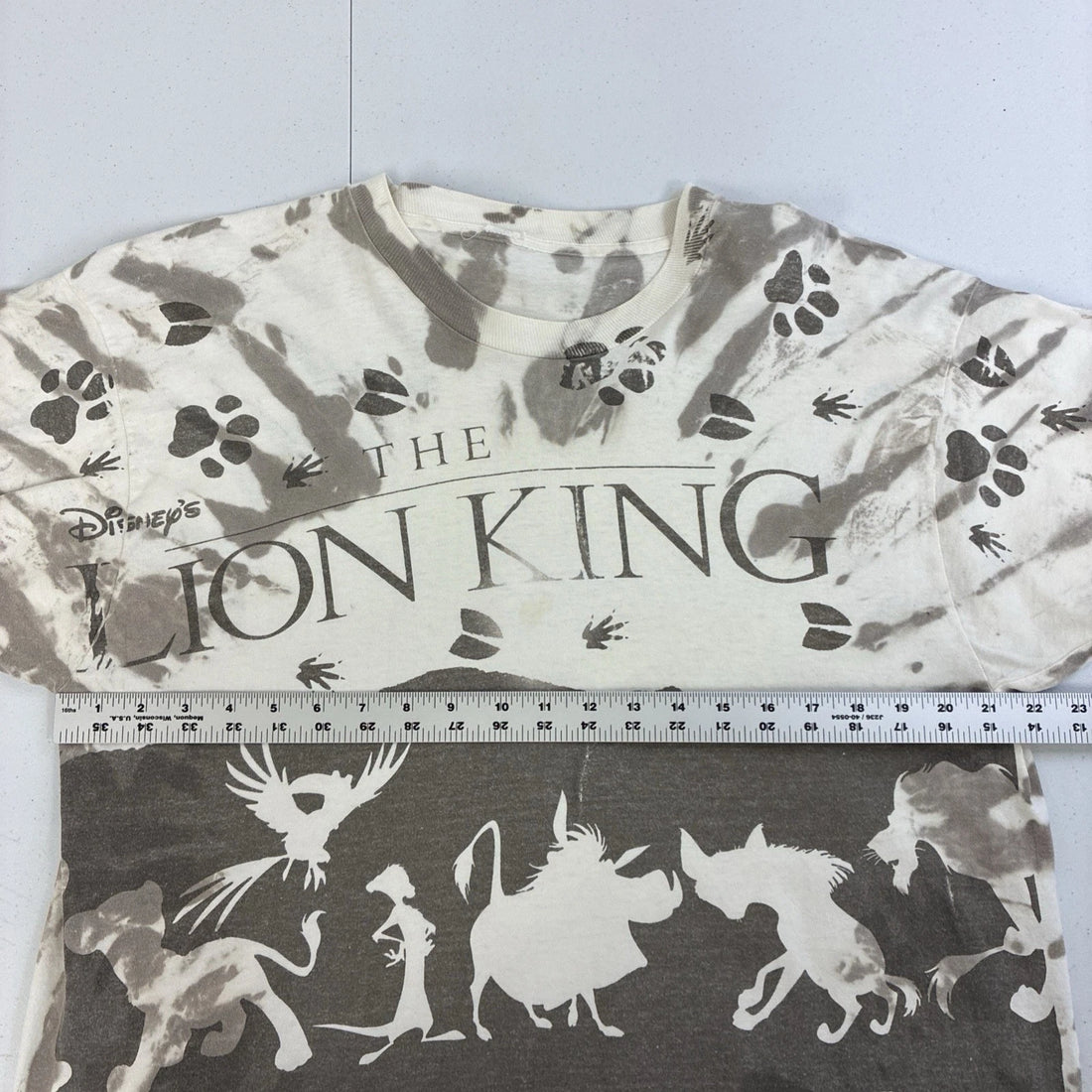 Vintage The Lion King Disney T-Shirt Size XL All Over Print Tie Dye 90s