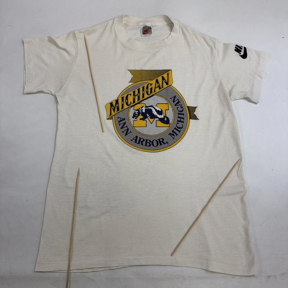 Vintage Michigan Wolverines Nike T-Shirt Size Medium 80s 90s NCAA