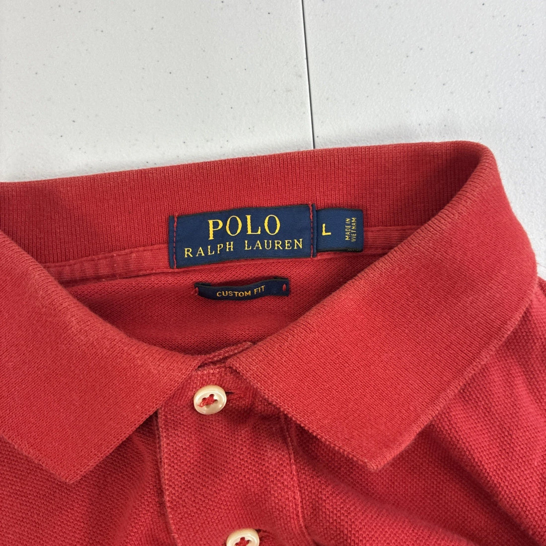 Polo Ralph Lauren Rugby Shirt Size Large Red Big Pony Long Sleeve