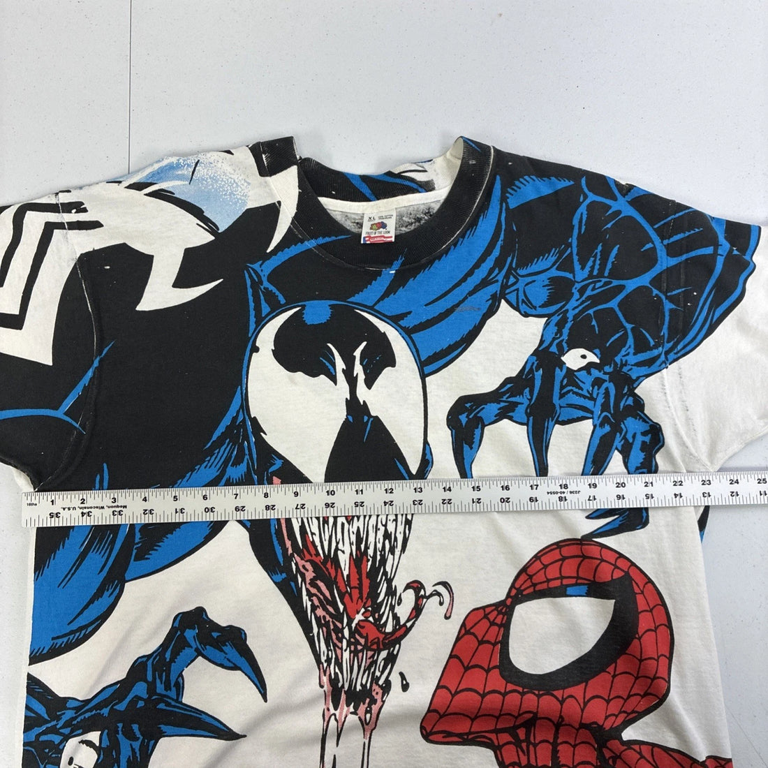 Vintage Spider-Man Venom Marvel T-Shirt XL Comic Images Mega All Over Print AOP