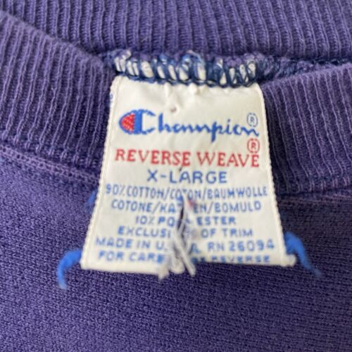 Vintage Champion Reverse Weave Crewneck Sweatshirt Size XL Purple 90s