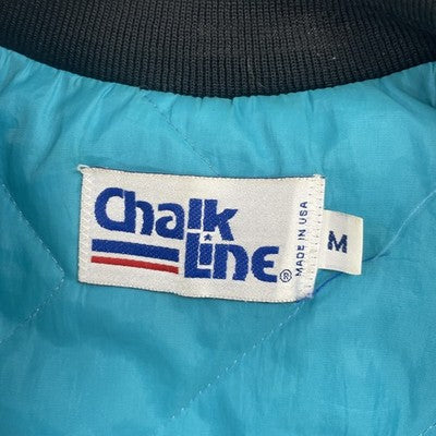 Vintage San Jose Sharks Chalk Line Satin Bomber Jacket Size Medium NHL