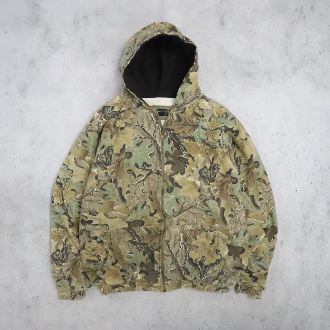 Tree Camo Thermal Lined Sweatshirt Hoodie Size XL