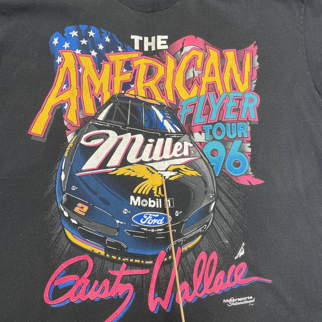 Vintage Rusty Wallace American Flyer Tour 96 Racing T-Shirt Size XL