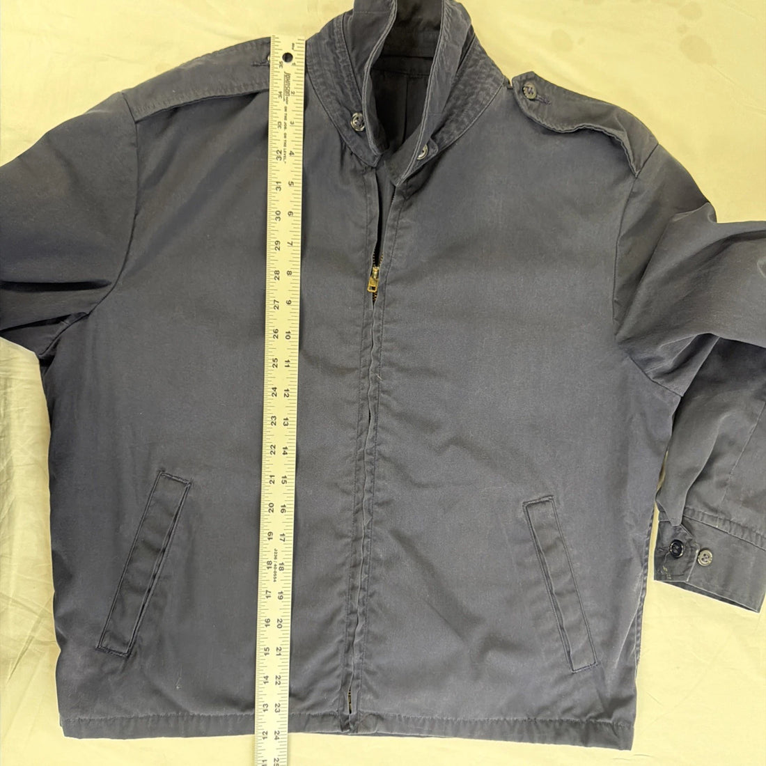 Vintage Vanderbilt Shirt Lightweight Jacket Size 40R Blue Army Military