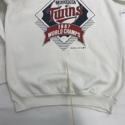 Vintage Minnesota Twins World Series Champions Sweatshirt Large White 1987 MLB