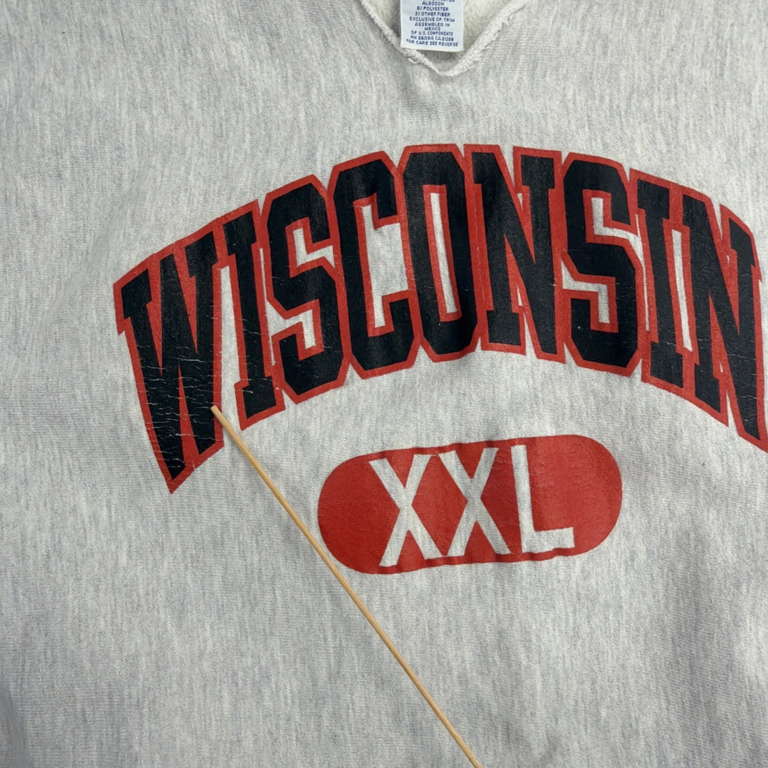 Vintage Wisconsin Badgers Champion Reverse Weave Crewneck Sweatshirt 2XL NCAA