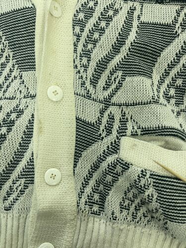 Vintage Cooper Monochrome Cardigan Sweater Size Large