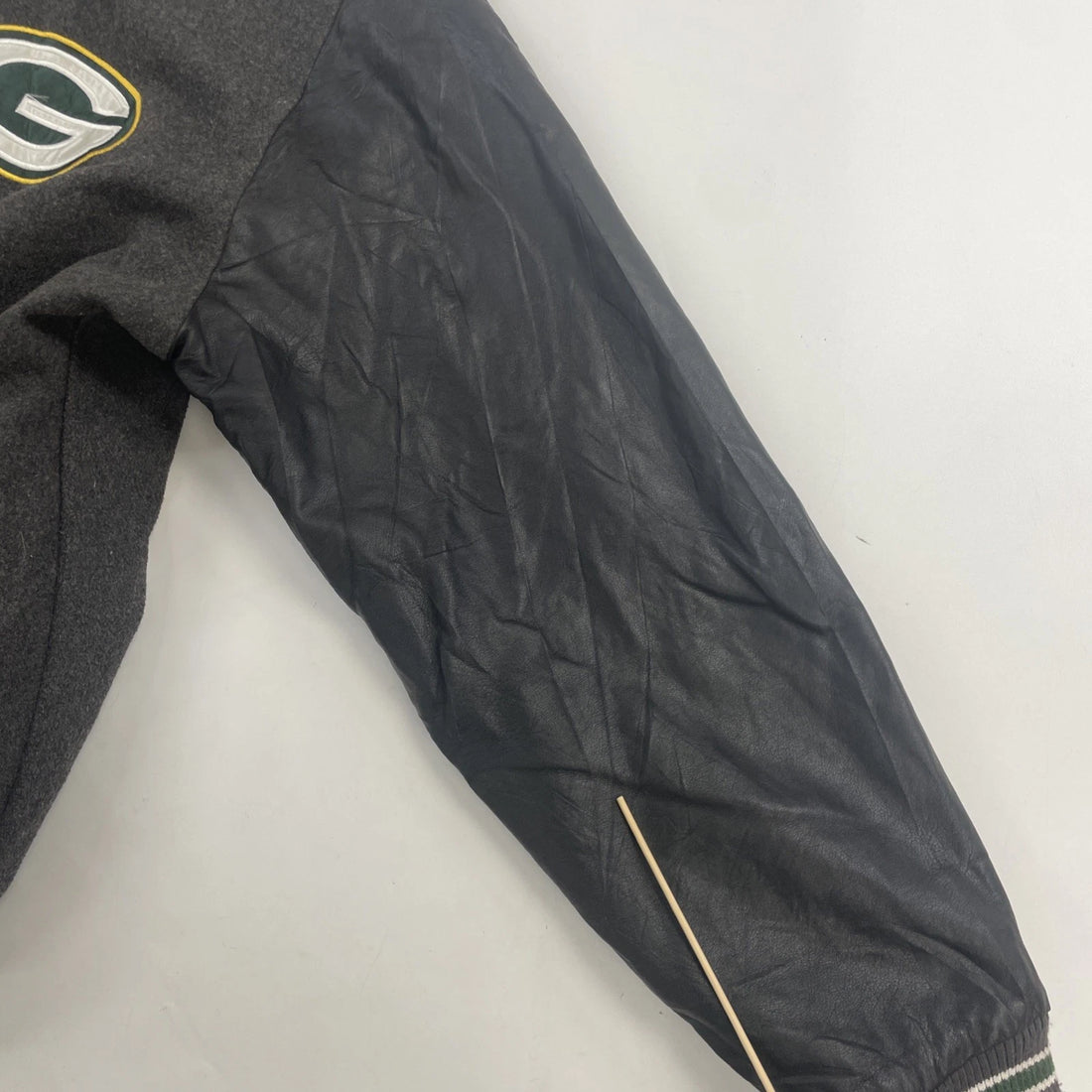 Green Bay Packers Faux Leather Varsity Jacket Size Large NFL