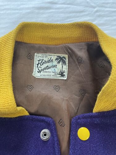 Vintage Lions International Wool Varsity Jacket Size Large Purple
