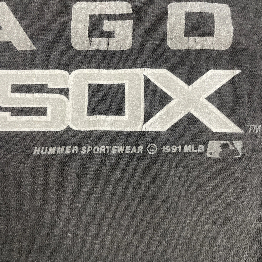 Vintage Chicago White Sox T-Shirt Size XL Double Sided Two Tone 1991 90s MLB