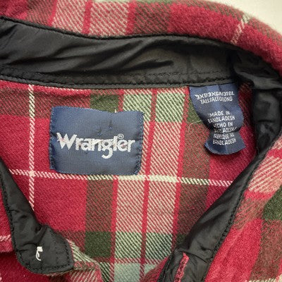 Vintage Wrangler Western Pearl Snap Shirt Size 3XL Red Plaid