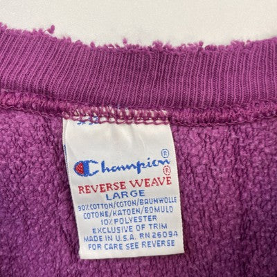 Vintage Champion Reverse Weave Crewneck Sweatshirt Size Large Purple 90s