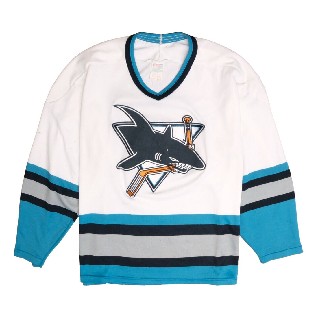Vintage San Jose Sharks CCM Maska Jersey Size XL White 90s NHL
