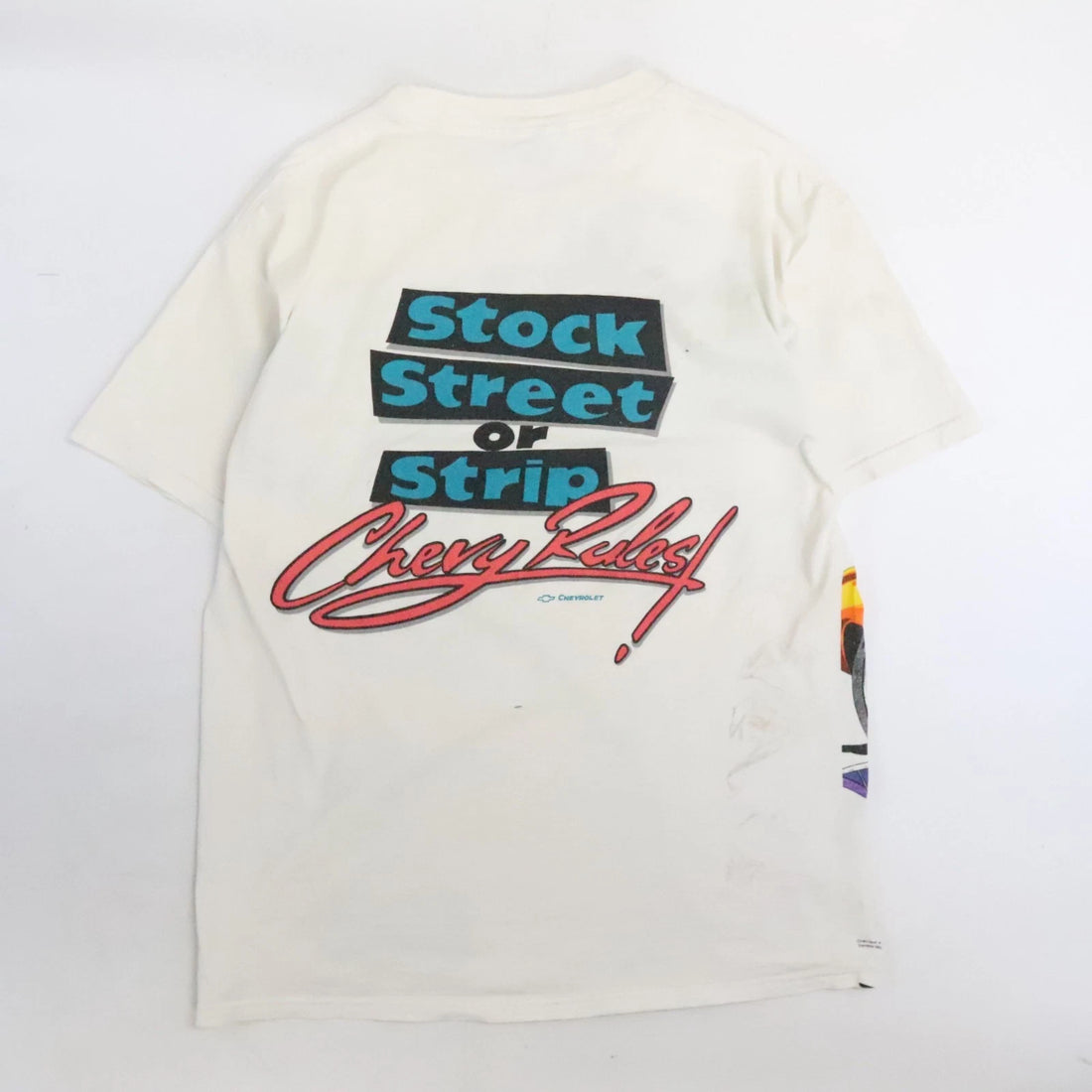 Vintage Chevrolet Stock Street Strip T-Shirt Size Large Cars Auto 90s