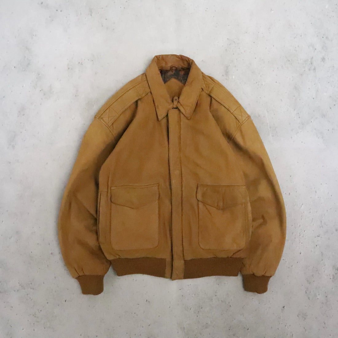 Leather Bomber Jacket Size Medium