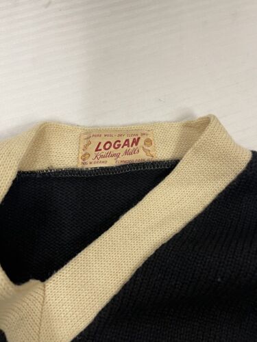 Vintage Quigley Norsemen Varsity Letterman Wool Knit Sweater Size Medium 50s