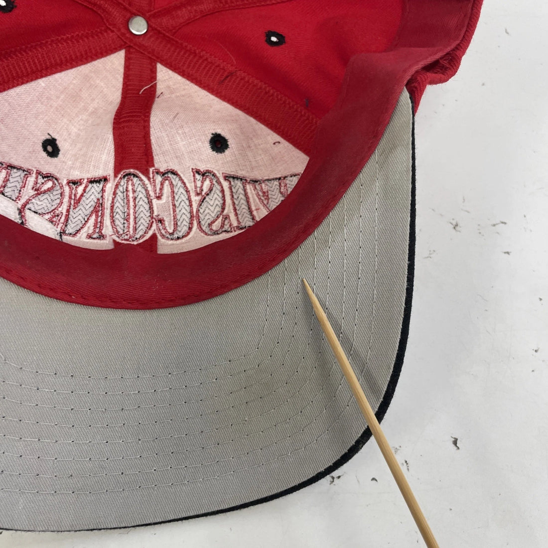 Vintage Wisconsin Badgers Blockhead Wool Starter Snapback Hat Cap OSFA 90s NCAA