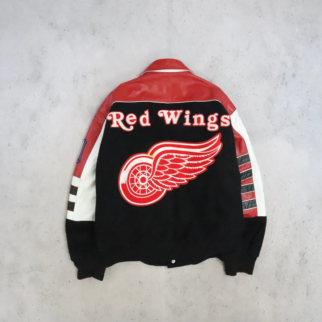 Vintage Detroit Red Wings JH Design Leather Wool Varsity Jacket Medium 90s NHL
