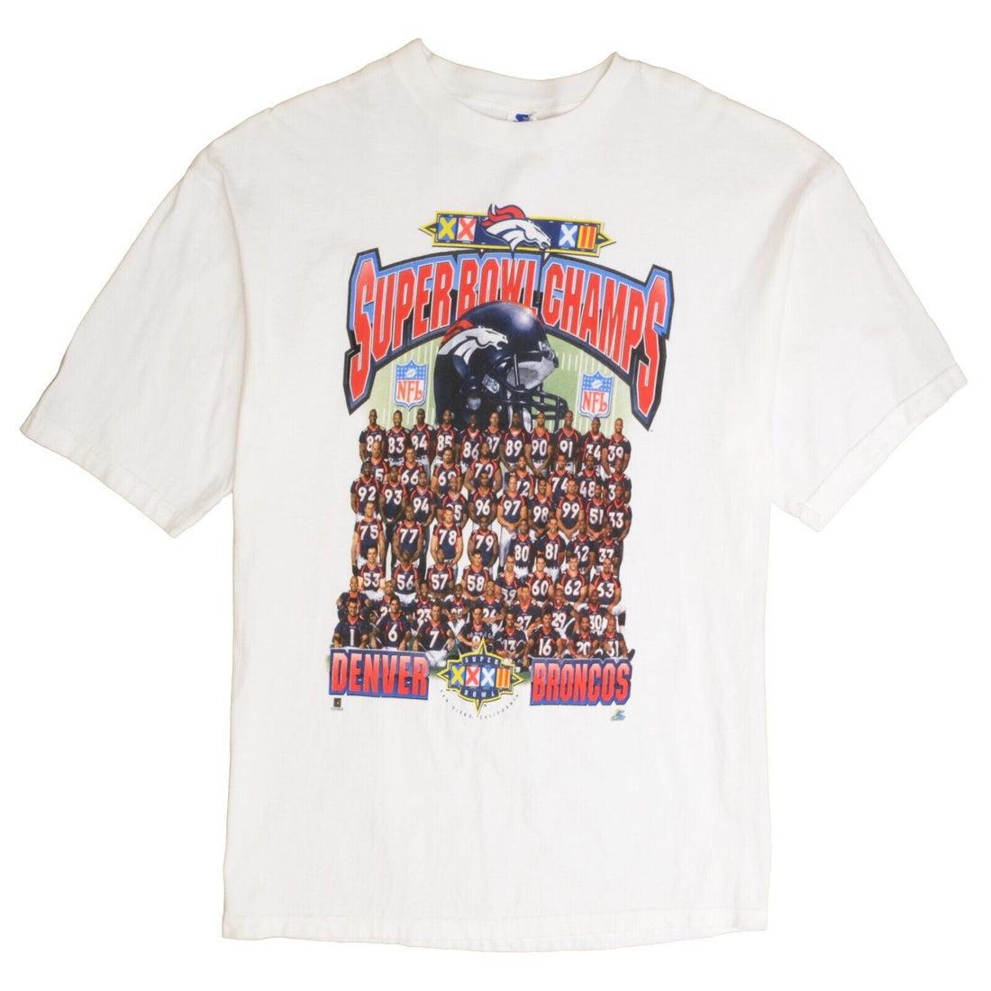 Vintage Denver Broncos Super Bowl XXXII Starter T-Shirt Size XL 1998 90s NFL