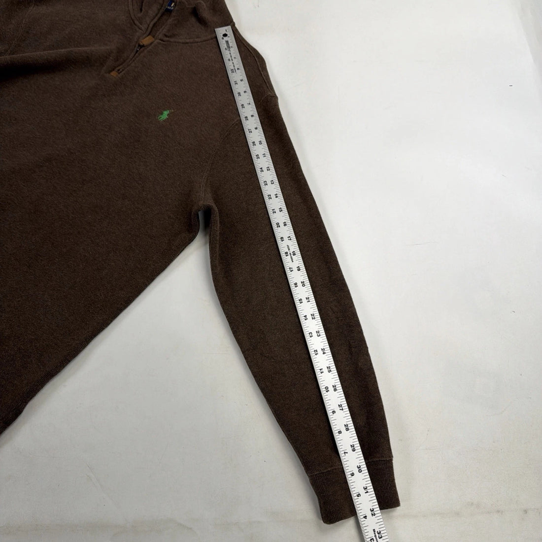Polo Ralph Lauren 1/4 Zip Pullover Sweater Size Large Brown