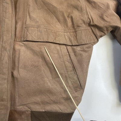 Vintage G-III Global Identity Leather Bomber Jacket Size Medium Brown