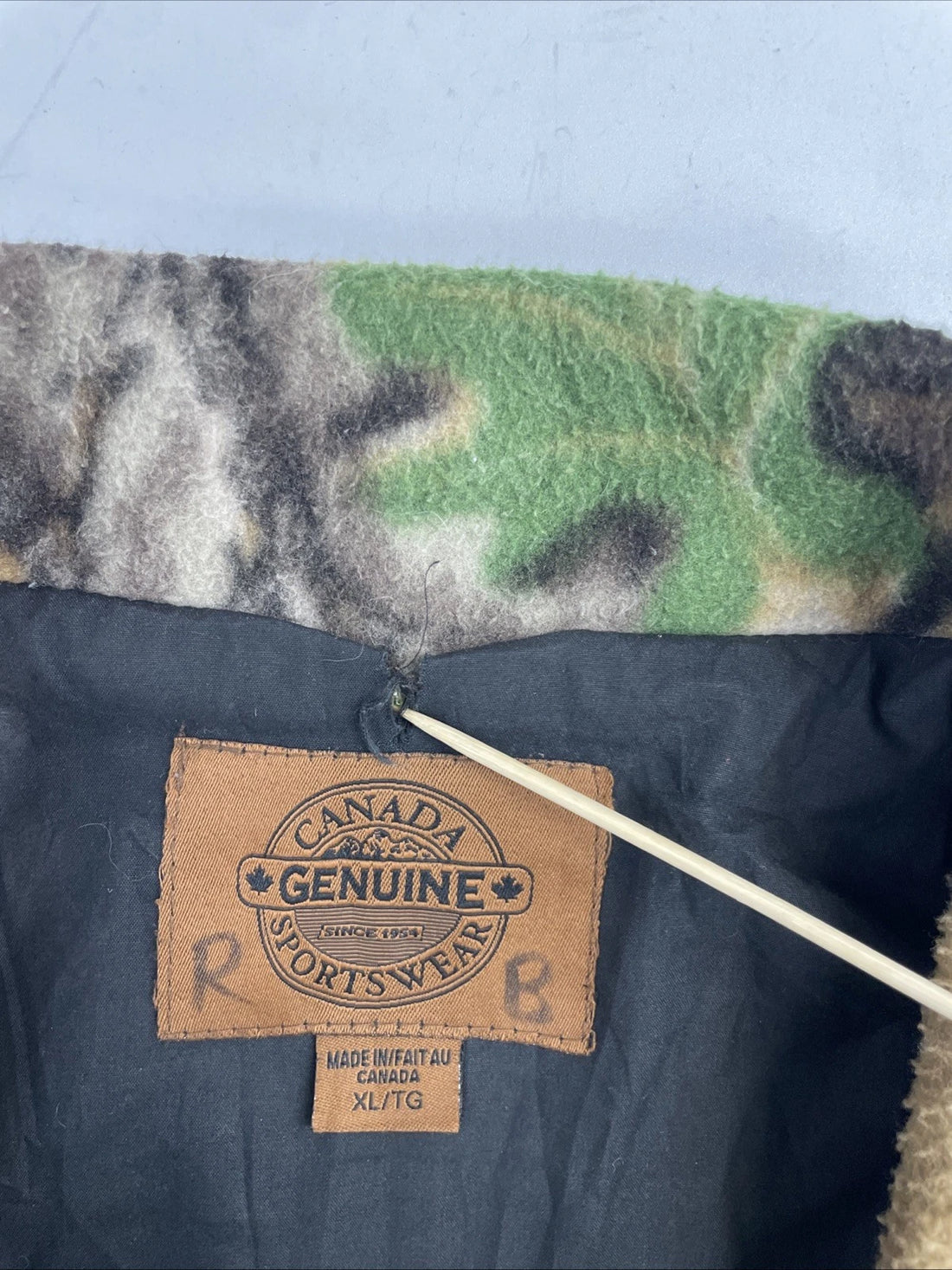 Tree Camo Fleece Bomber Jacket Size XL