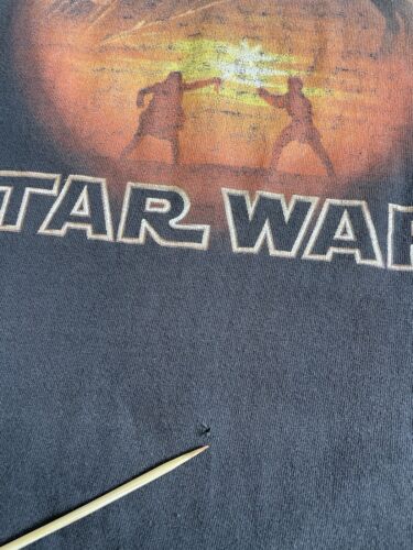 Vintage Star Wars Episode II T-Shirt Size XL Black Movie Promo Tee 90s