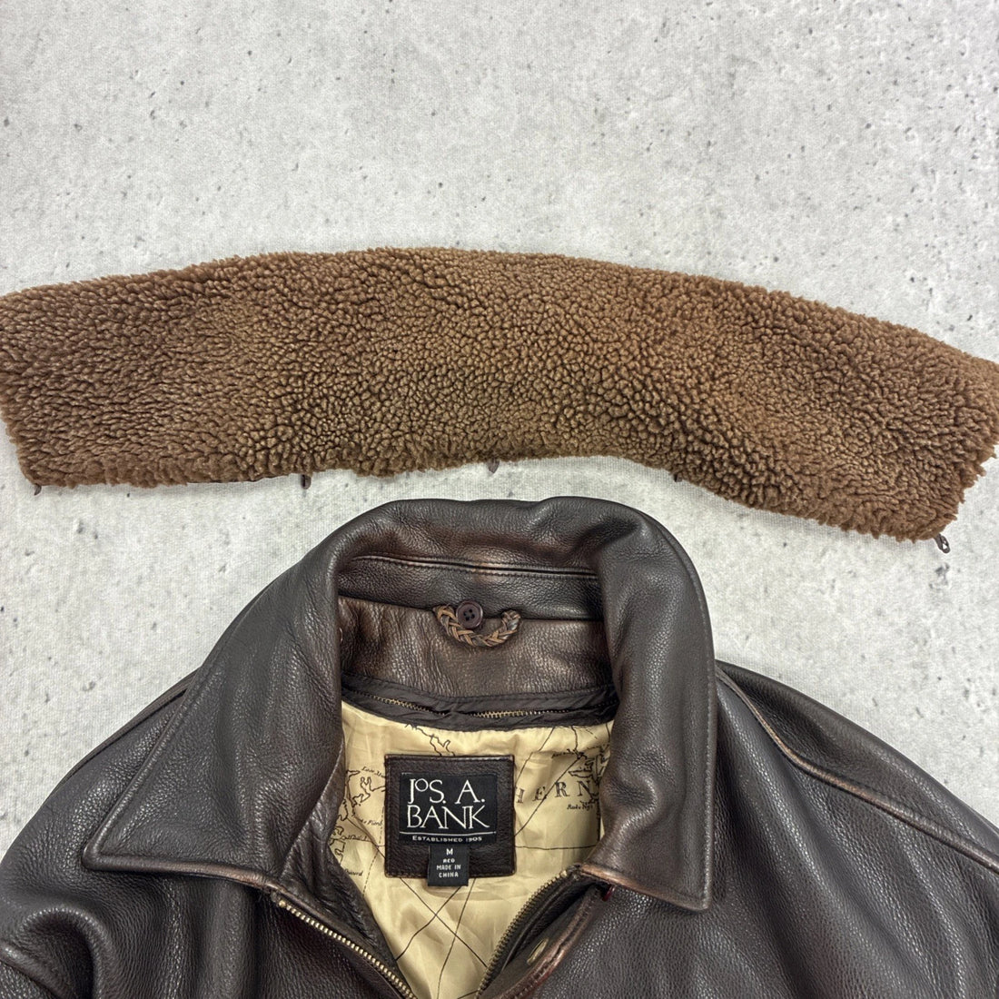 Vintage Leather Bomber Jacket Size Medium