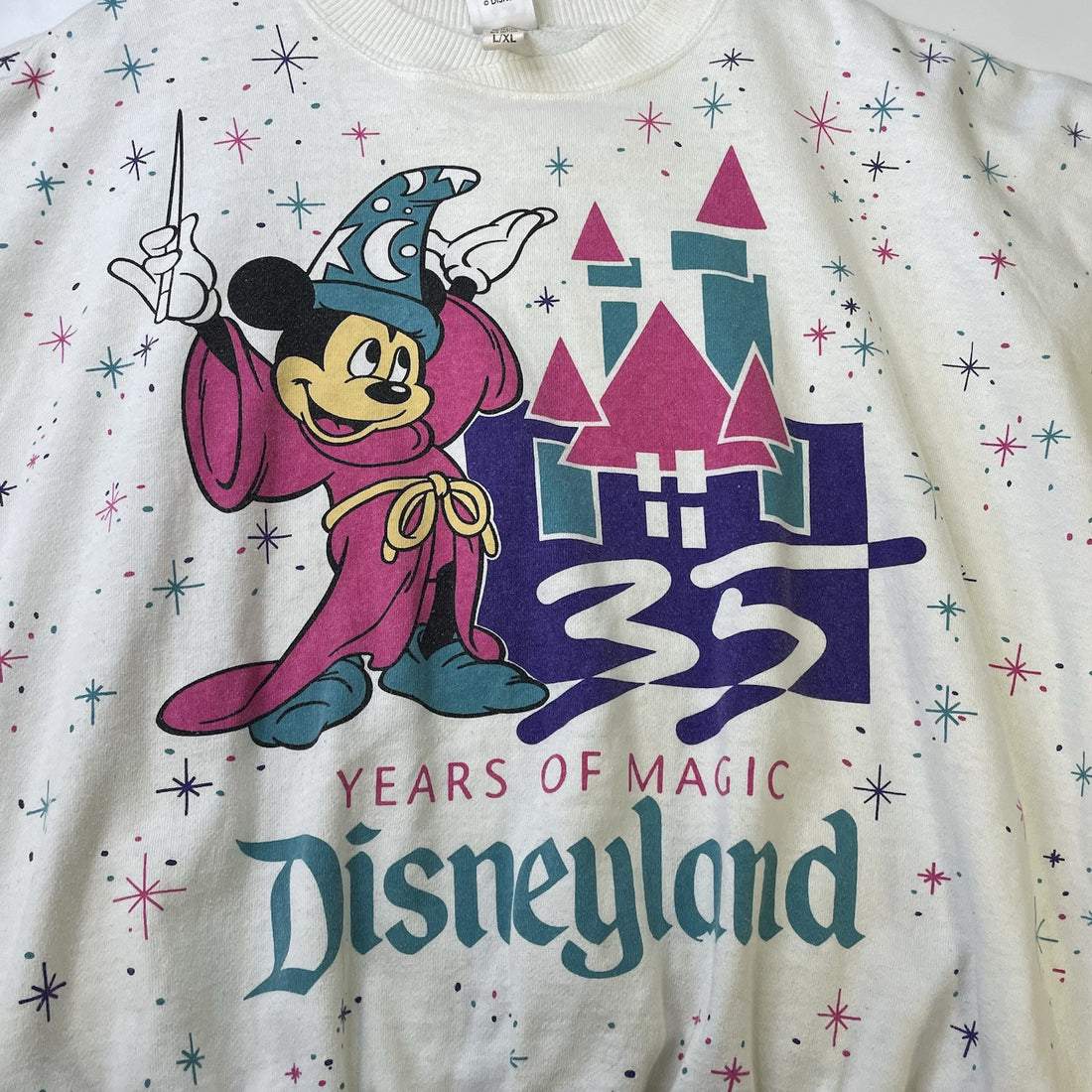 Vintage Mickey Mouse Disneyland Crewneck Sweatshirt Size L/XL All Over Print 90s