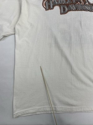 Harley Davidson Motorcycles Flame Long Sleeve T-Shirt XL White