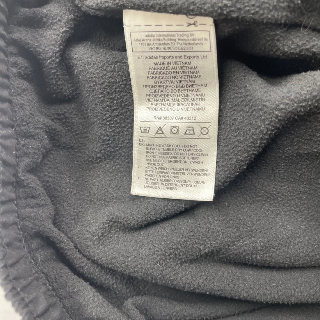 Vintage Adidas Nylon Track Pants Size Medium Fleece Lined